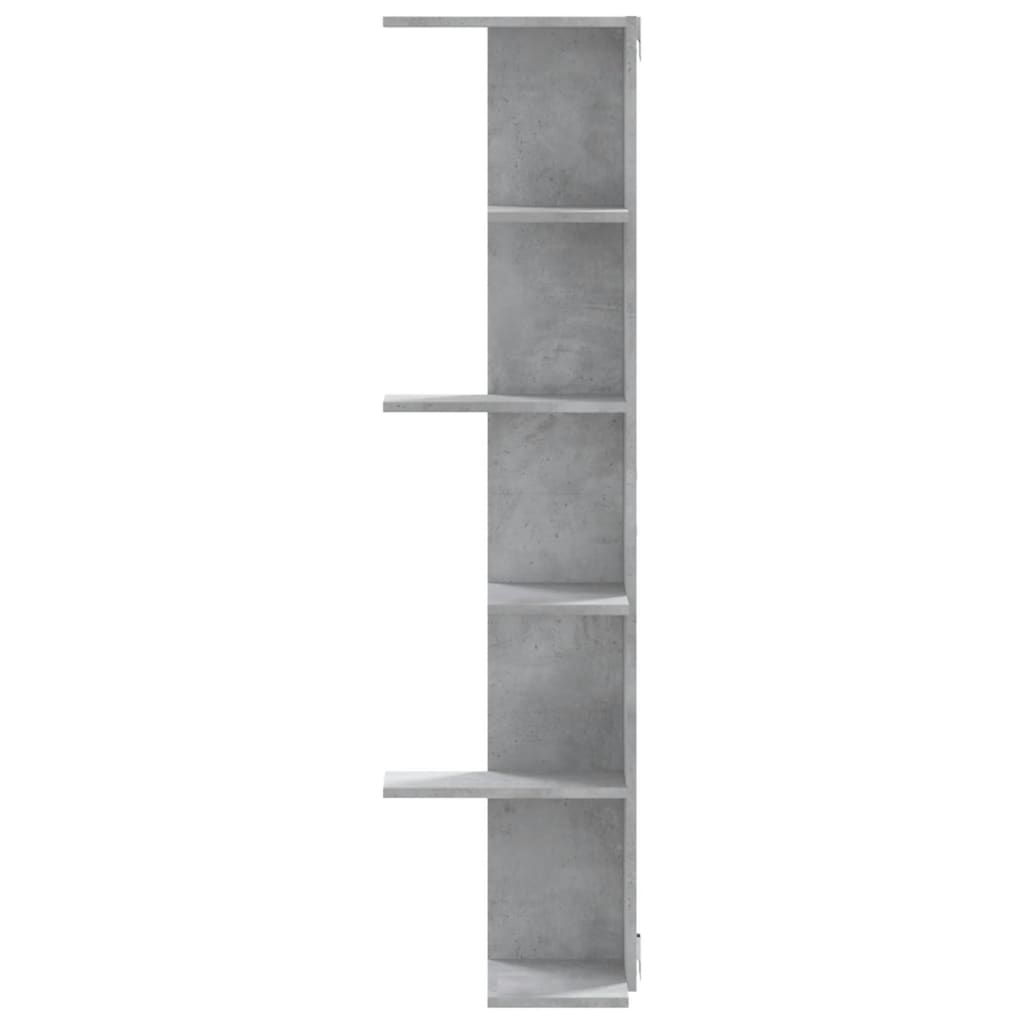 Wall Corner Shelf Concrete Grey 36.5x36.5x140 cm Engineered Wood