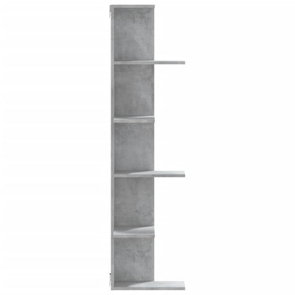 Wall Corner Shelf Concrete Grey 36.5x36.5x140 cm Engineered Wood