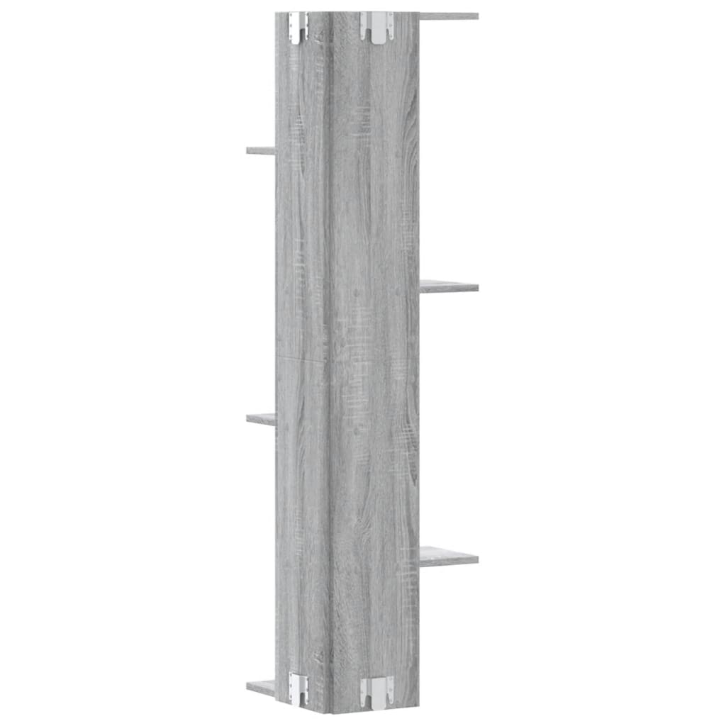 Wall Corner Shelf Grey Sonoma 36.5x36.5x140 cm Engineered Wood