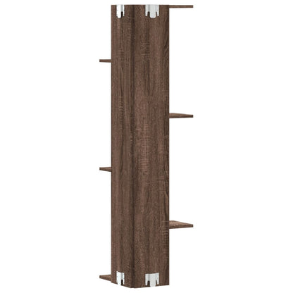 Wall Corner Shelf Brown Oak 36.5x36.5x140 cm Engineered Wood