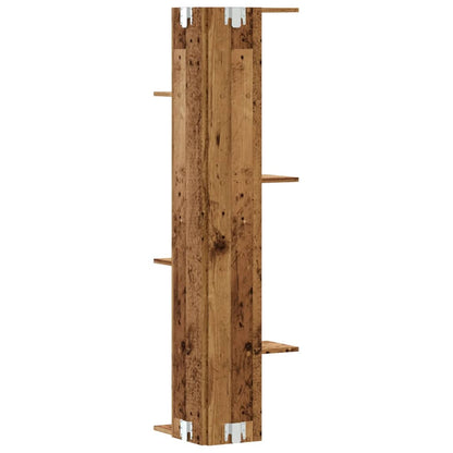 Wall Corner Shelf Old Wood 36.5x36.5x140 cm Engineered Wood