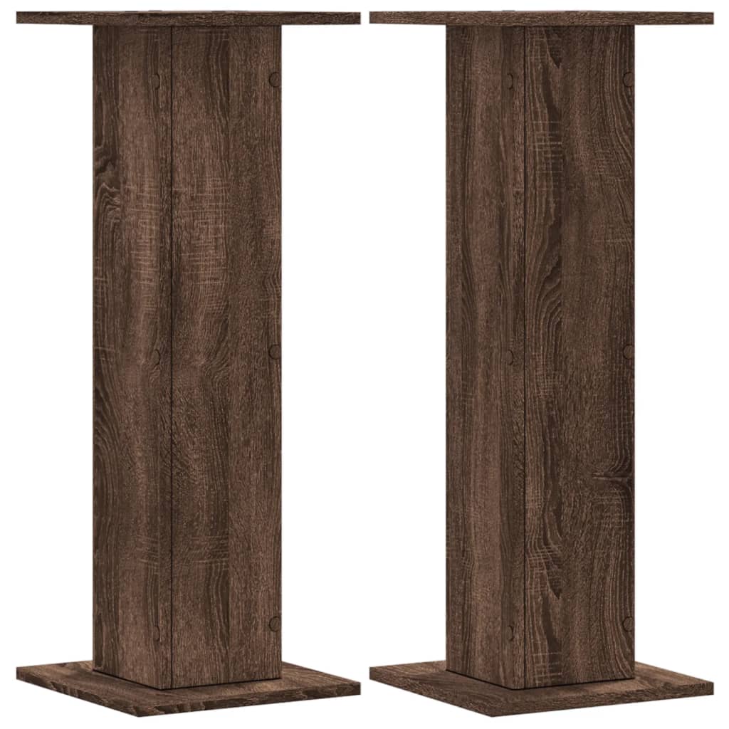 Speaker Stands 2 pcs Brown Oak 30x30x80 cm Engineered Wood