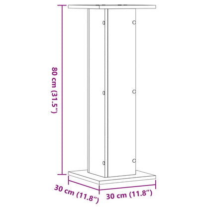 Speaker Stands 2 pcs Brown Oak 30x30x80 cm Engineered Wood