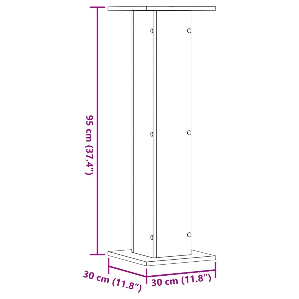 Speaker Stands 2 pcs White 30x30x95 cm Engineered Wood