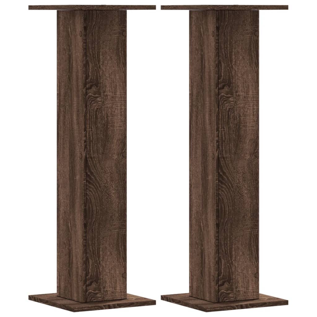 Speaker Stands 2 pcs Brown Oak 30x30x95 cm Engineered Wood