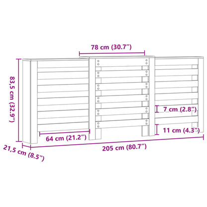 Radiator Cover Sonoma Oak 205x21.5x83.5 cm Engineered Wood