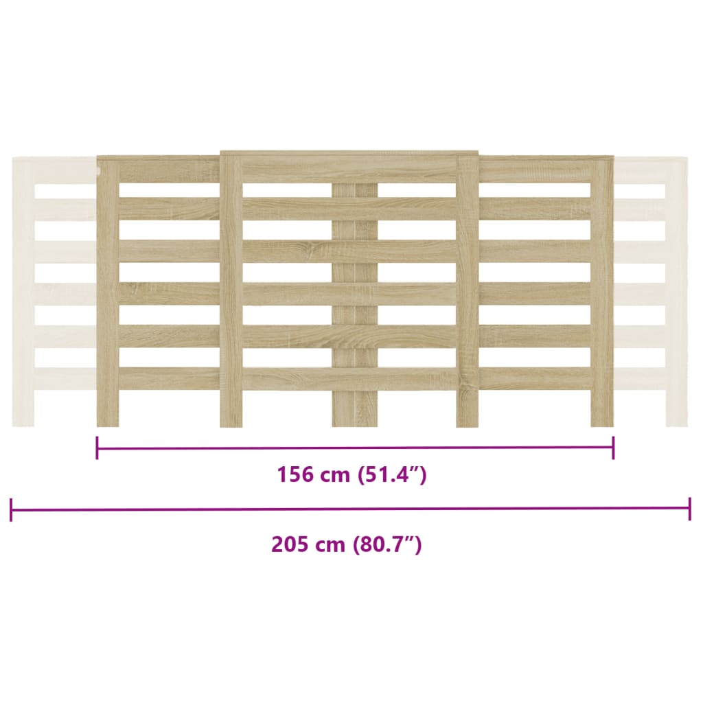 Radiator Cover Sonoma Oak 205x21.5x83.5 cm Engineered Wood