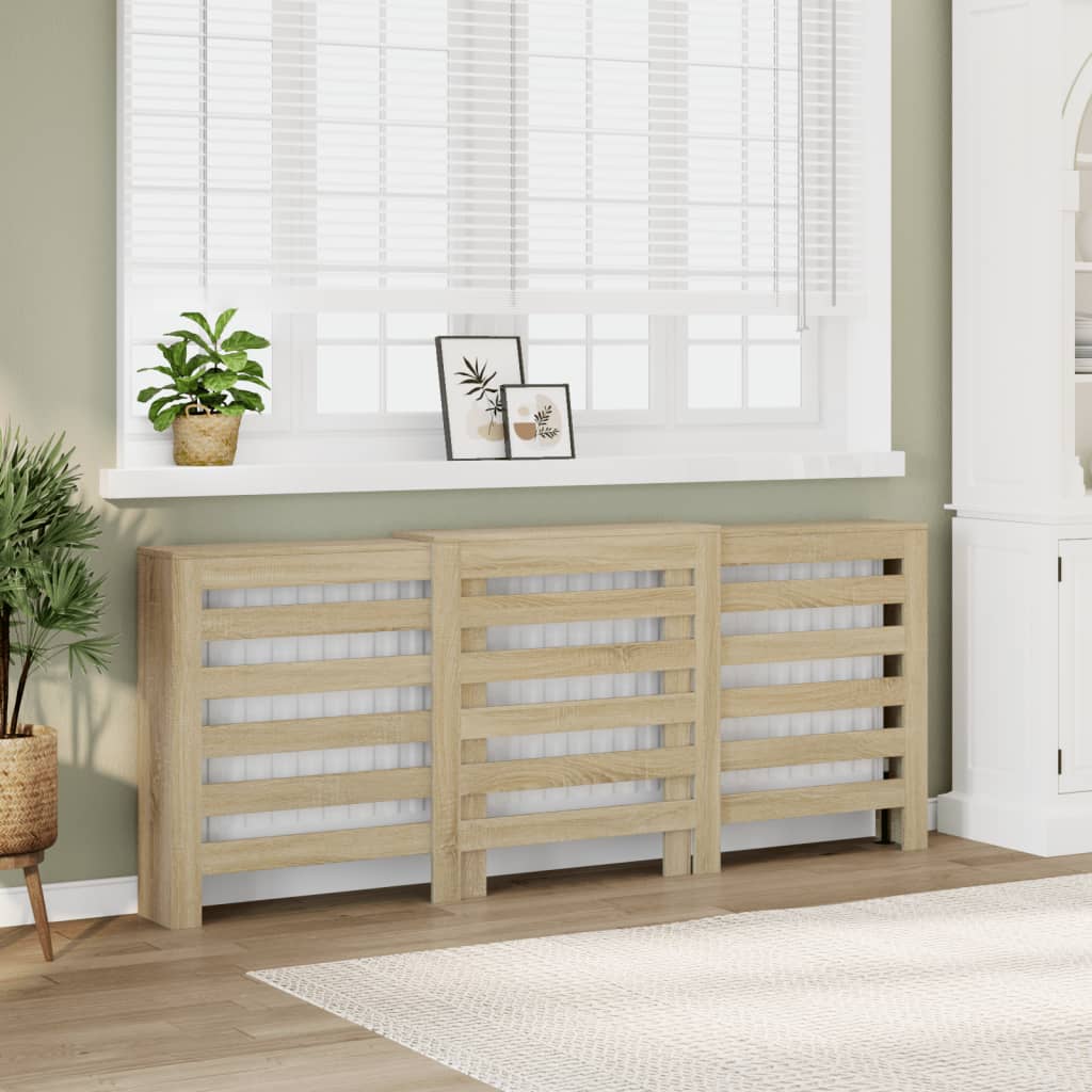 Radiator Cover Sonoma Oak 205x21.5x83.5 cm Engineered Wood