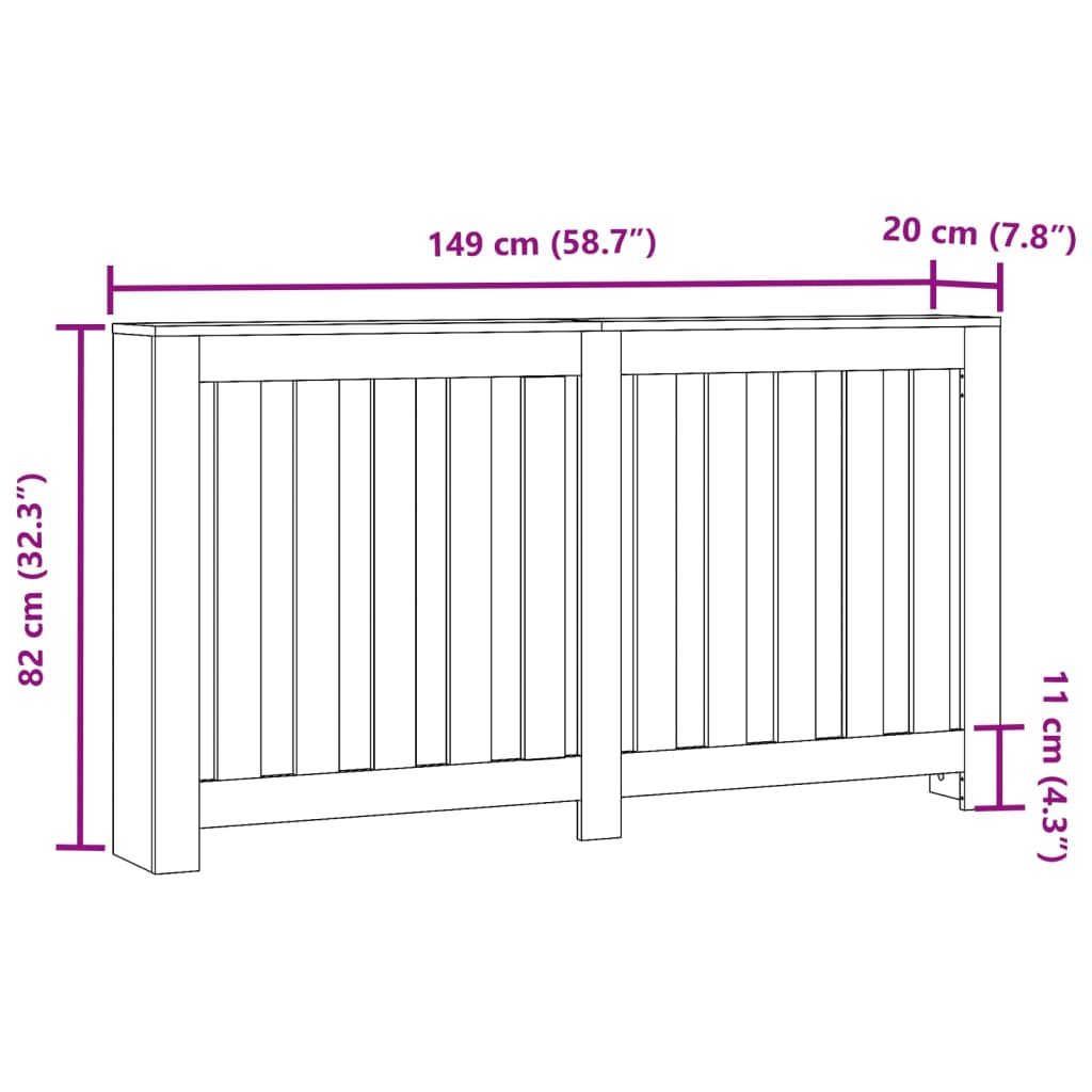 Radiator Cover Sonoma Oak 149x20x82 cm Engineered Wood