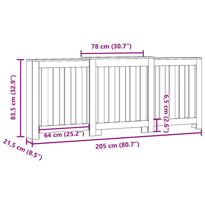 Radiator Cover Sonoma Oak 205x21.5x83.5 cm Engineered Wood