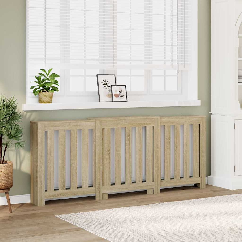 Radiator Cover Sonoma Oak 205x21.5x83.5 cm Engineered Wood