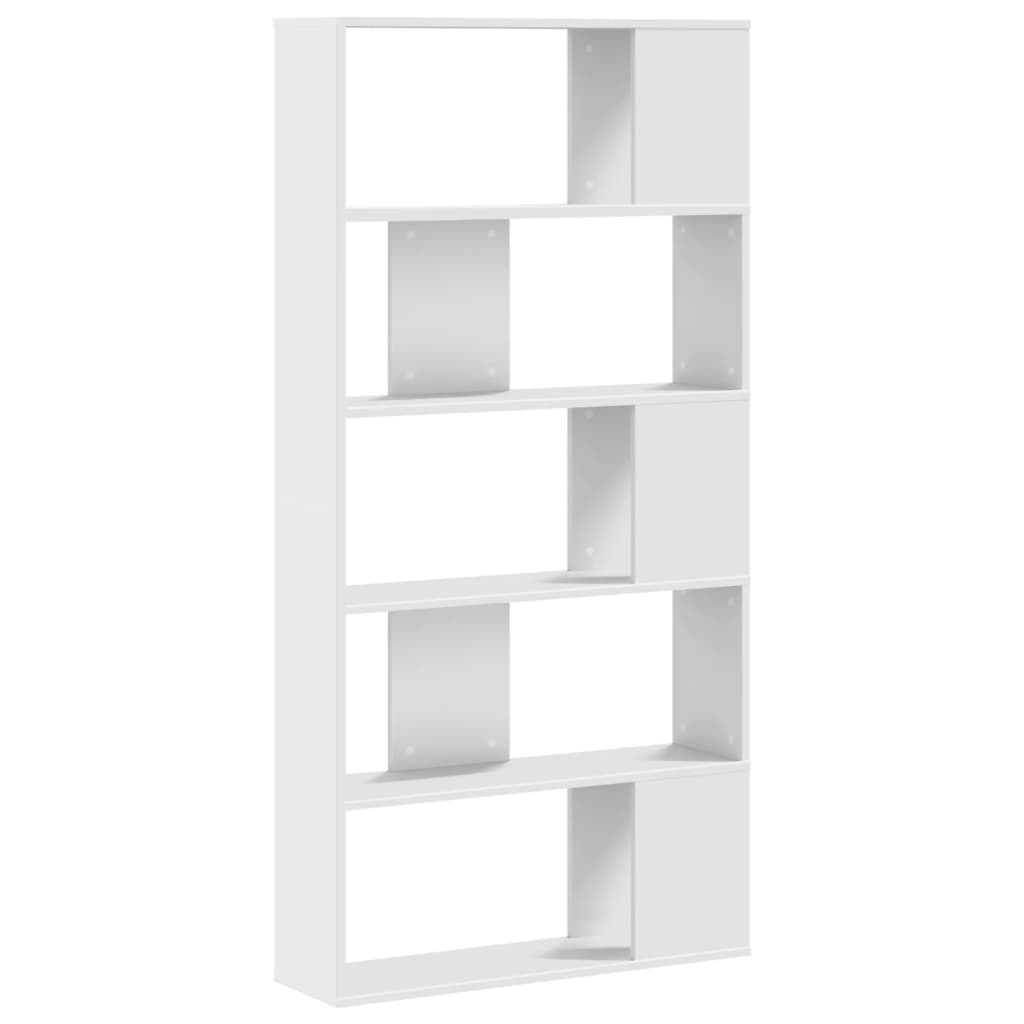 Bookcase 5-Tier White 80.5x23.5x162.5 cm Engineered Wood