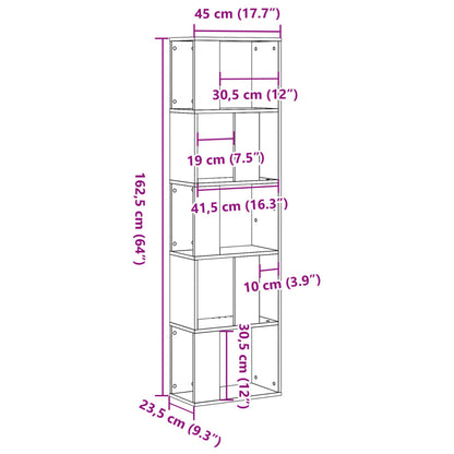 Bookcase 5-Tier Sonoma Oak 45x23.5x162.5 cm Engineered Wood