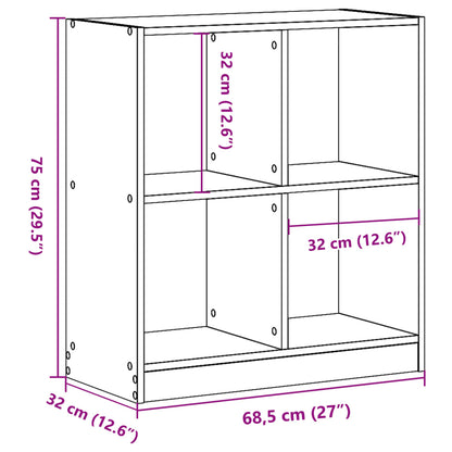 Bookcase Sonoma Oak 68.5x32x75 cm Engineered Wood