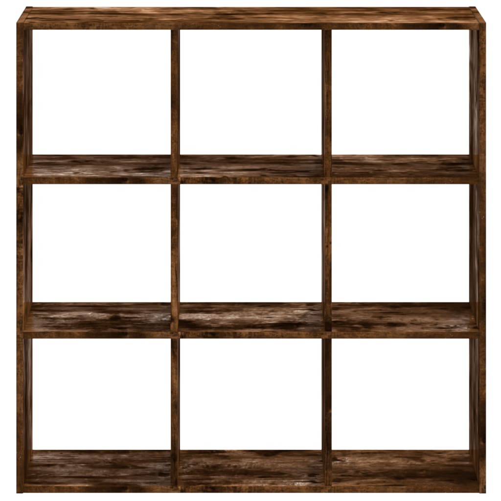 Bookcase Smoked Oak 102x32x102 cm Engineered Wood