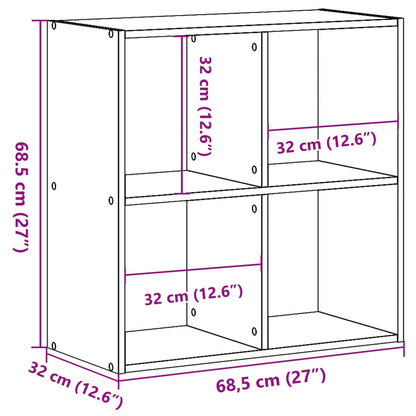 Bookcase Sonoma Oak 68.5x32x68.5 cm Engineered Wood