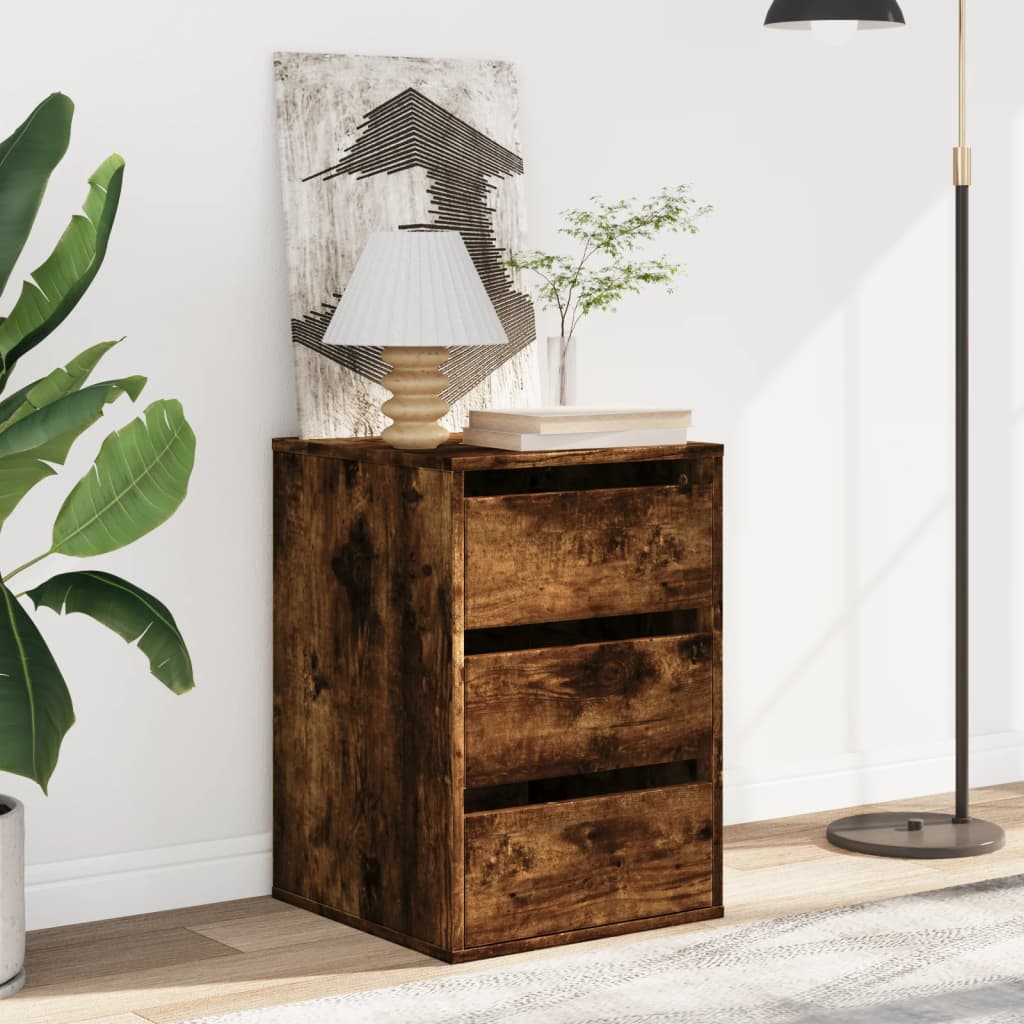 Corner Chest of Drawers Smoked Oak 40x41x58 cm Engineered Wood