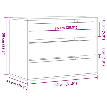 Corner Chest of Drawers White 80x41x58 cm Engineered Wood