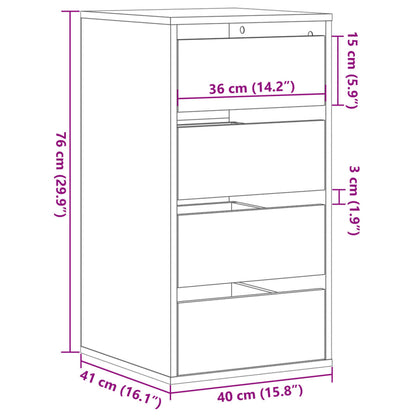 Corner Chest of Drawers White 40x41x76 cm Engineered Wood