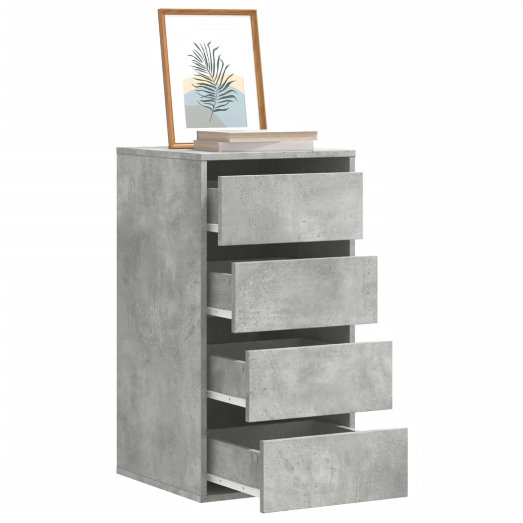 Corner Chest of Drawers Concrete Grey 40x41x76 cm Engineered Wood