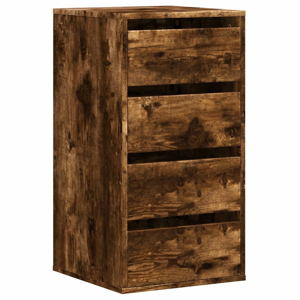 Corner Chest of Drawers Smoked Oak 40x41x76 cm Engineered Wood