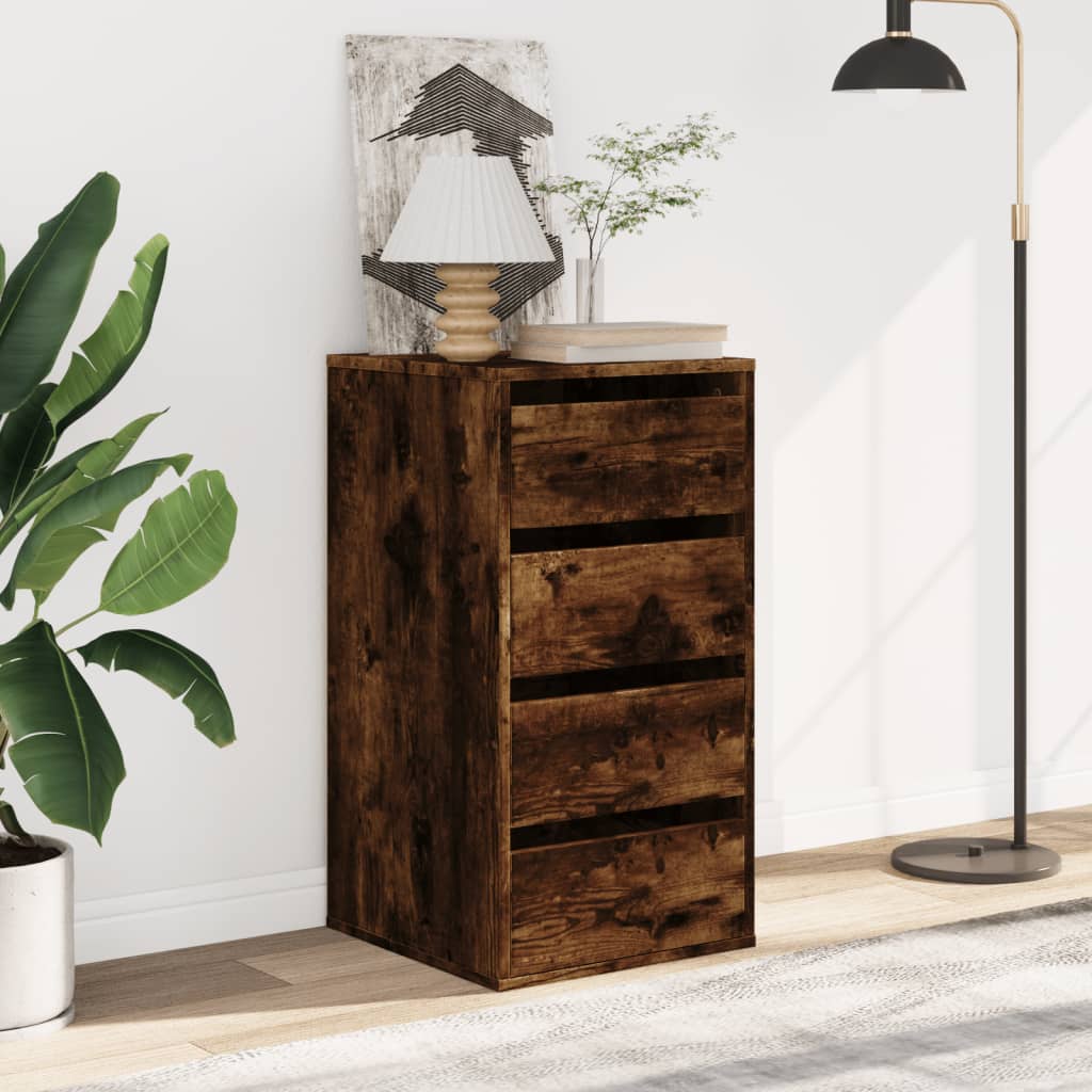 Corner Chest of Drawers Smoked Oak 40x41x76 cm Engineered Wood