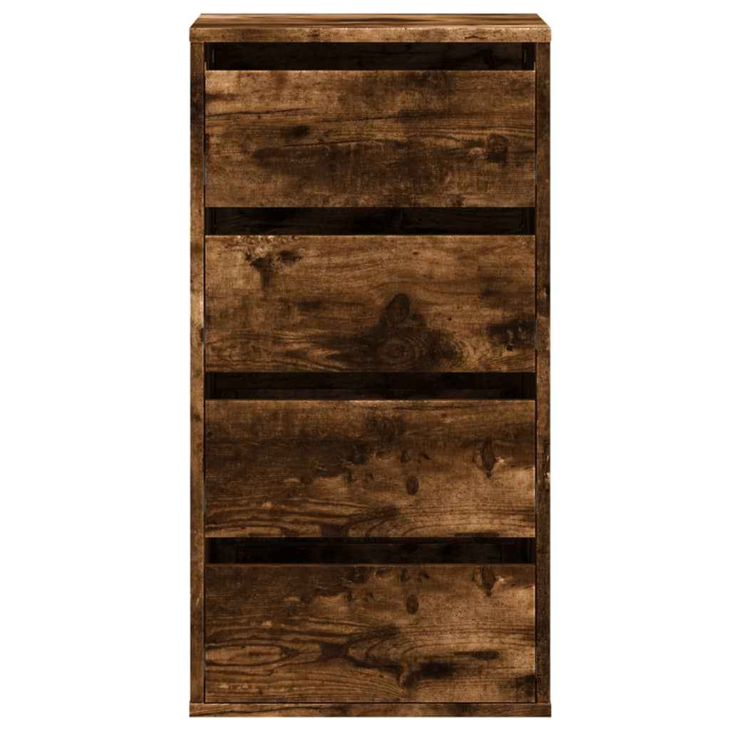 Corner Chest of Drawers Smoked Oak 40x41x76 cm Engineered Wood