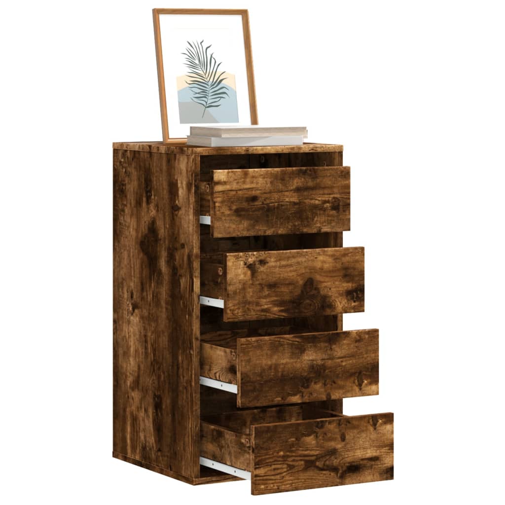 Corner Chest of Drawers Smoked Oak 40x41x76 cm Engineered Wood