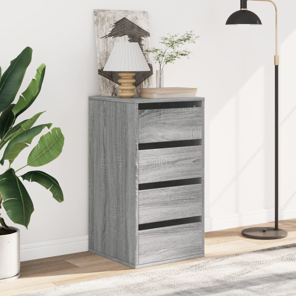 Corner Chest of Drawers Grey Sonoma 40x41x76 cm Engineered Wood