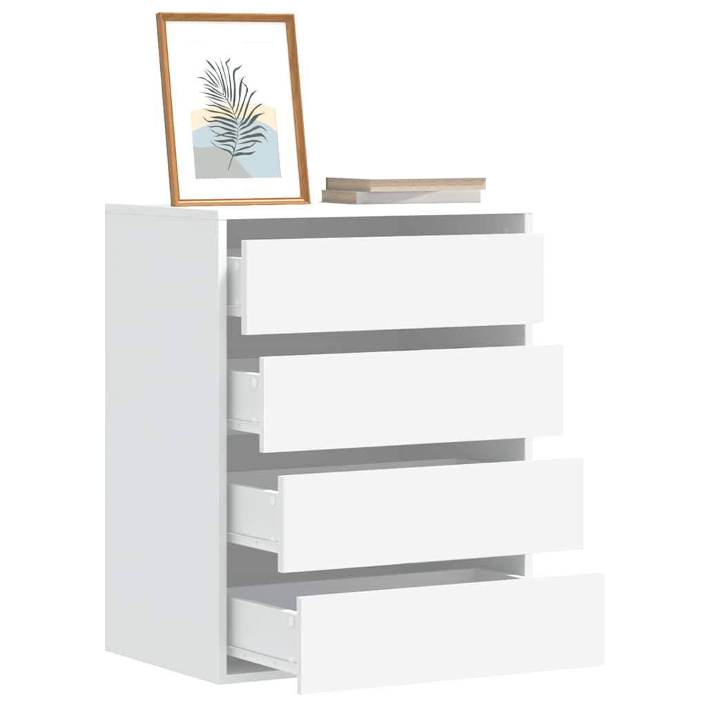 Corner Chest of Drawers White 60x41x76 cm Engineered Wood