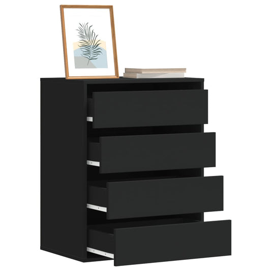 Corner Chest of Drawers Black 60x41x76 cm Engineered Wood