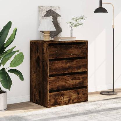 Corner Chest of Drawers Smoked Oak 60x41x76 cm Engineered Wood