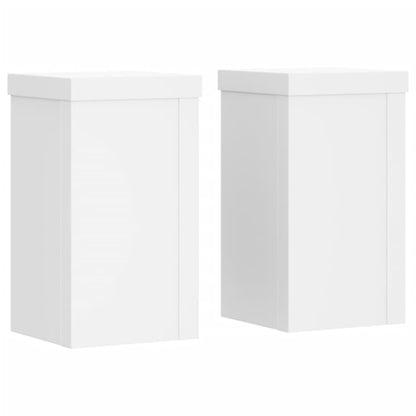 Plant Stands 2 pcs White 10x10x18 cm Engineered Wood