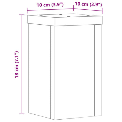 Plant Stands 2 pcs White 10x10x18 cm Engineered Wood