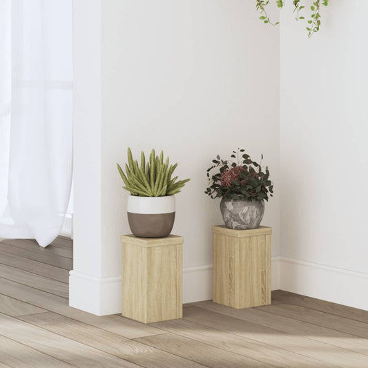 Plant Stands 2 pcs Sonoma Oak 10x10x18 cm Engineered Wood