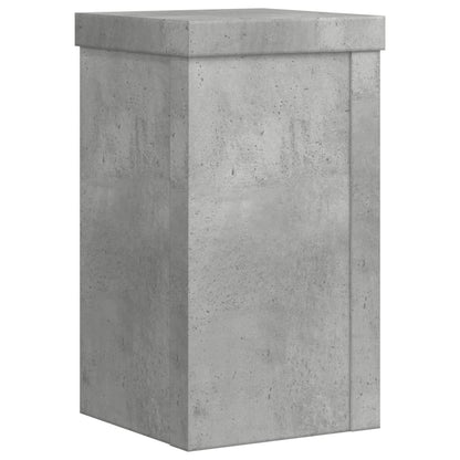 Plant Stands 2 pcs Concrete Grey 10x10x18 cm Engineered Wood