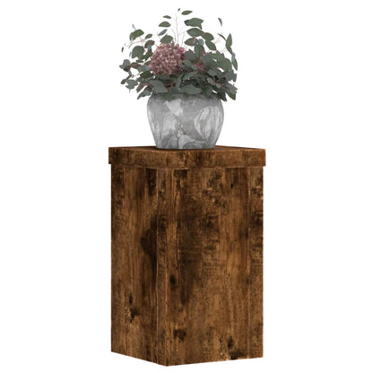 Plant Stands 2 pcs Smoked Oak 10x10x18 cm Engineered Wood