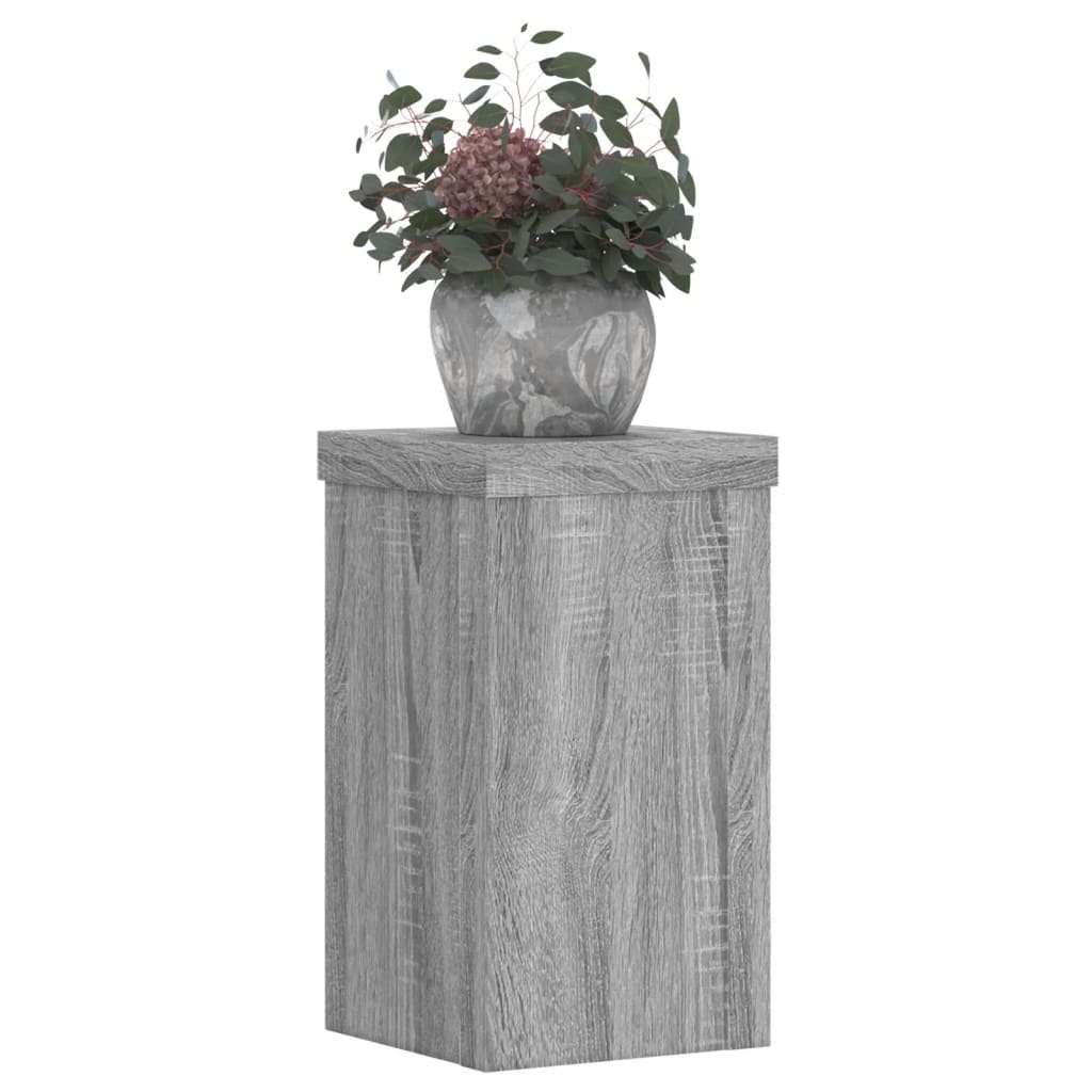 Plant Stands 2 pcs Grey Sonoma 10x10x18 cm Engineered Wood