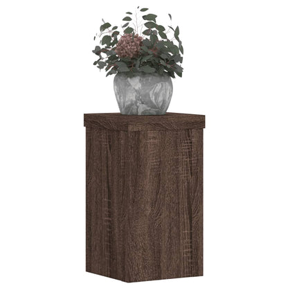 Plant Stands 2 pcs Brown Oak 10x10x18 cm Engineered Wood