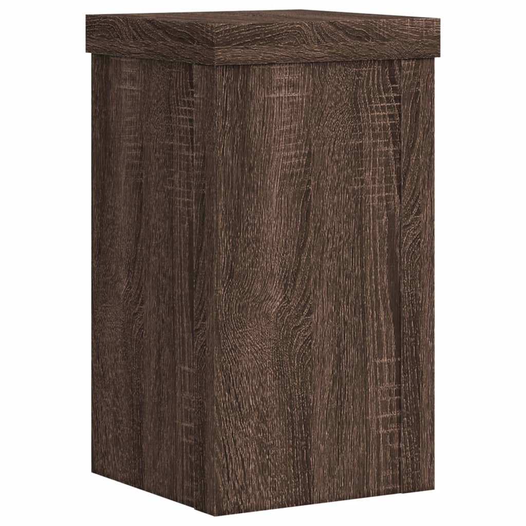 Plant Stands 2 pcs Brown Oak 10x10x18 cm Engineered Wood