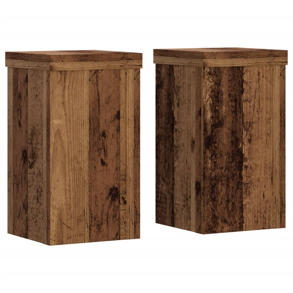 Plant Stands 2 pcs Old Wood 10x10x18 cm Engineered Wood