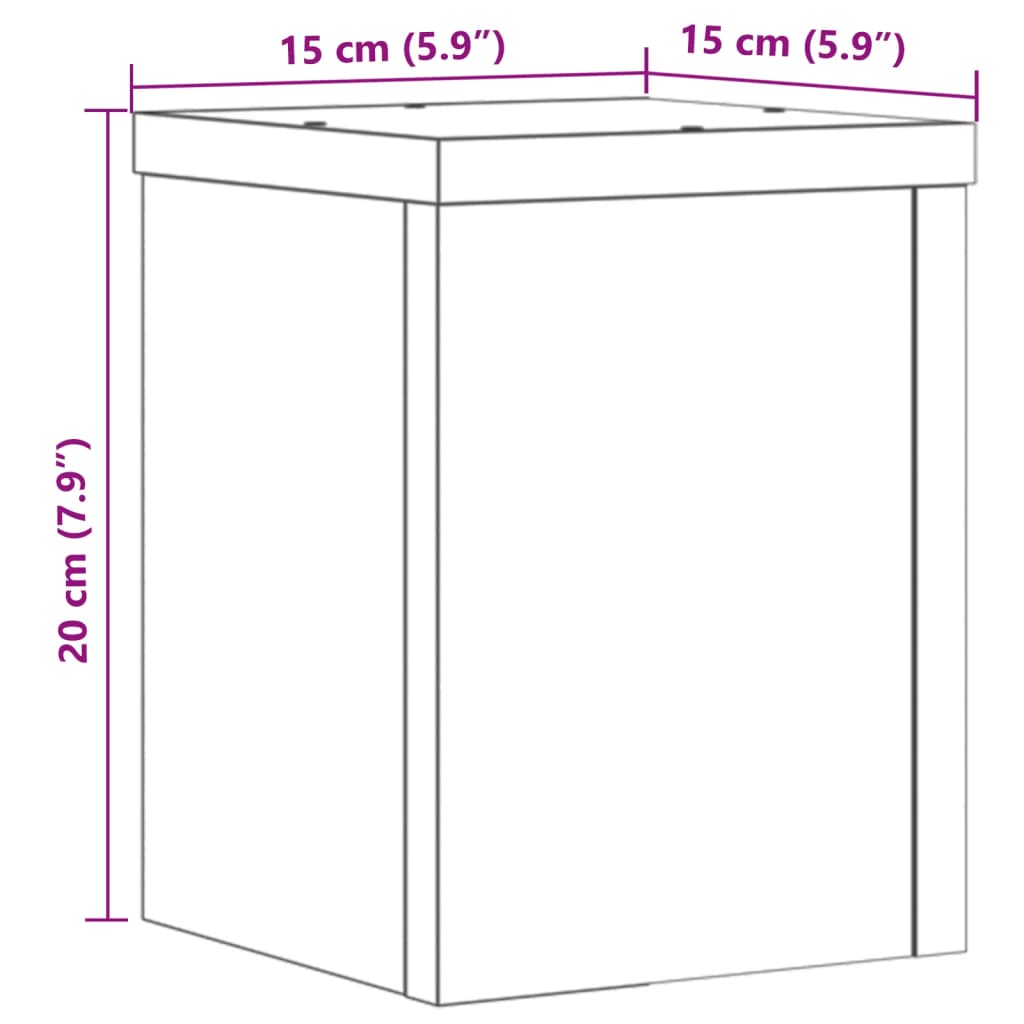 Plant Stands 2 pcs White 15x15x20 cm Engineered Wood