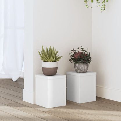 Plant Stands 2 pcs White 15x15x20 cm Engineered Wood