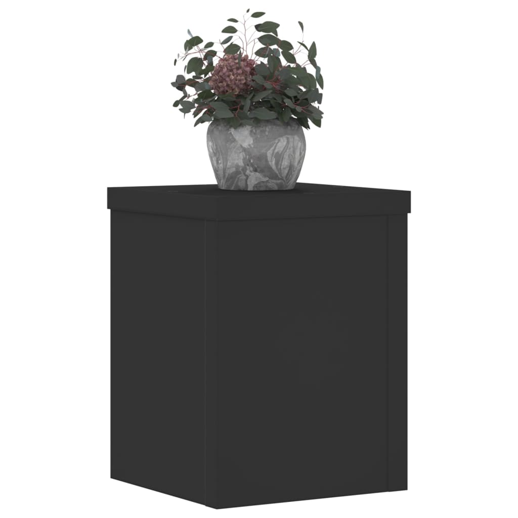 Plant Stands 2 pcs Black 15x15x20 cm Engineered Wood