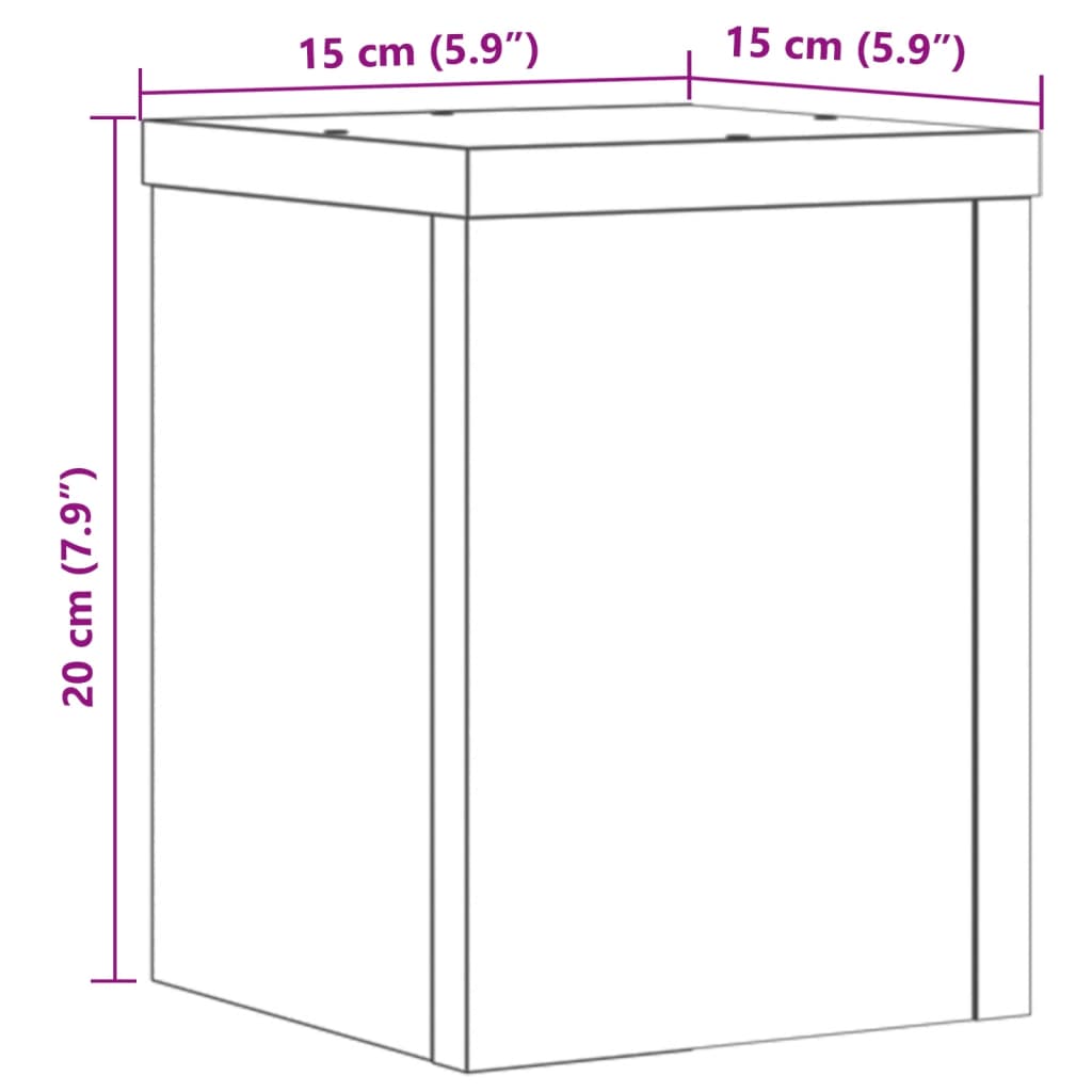 Plant Stands 2 pcs Black 15x15x20 cm Engineered Wood