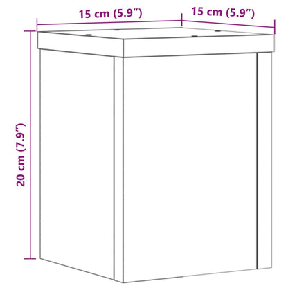 Plant Stands 2 pcs Black 15x15x20 cm Engineered Wood