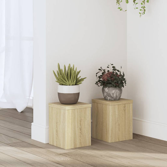 Plant Stands 2 pcs Sonoma Oak 15x15x20 cm Engineered Wood