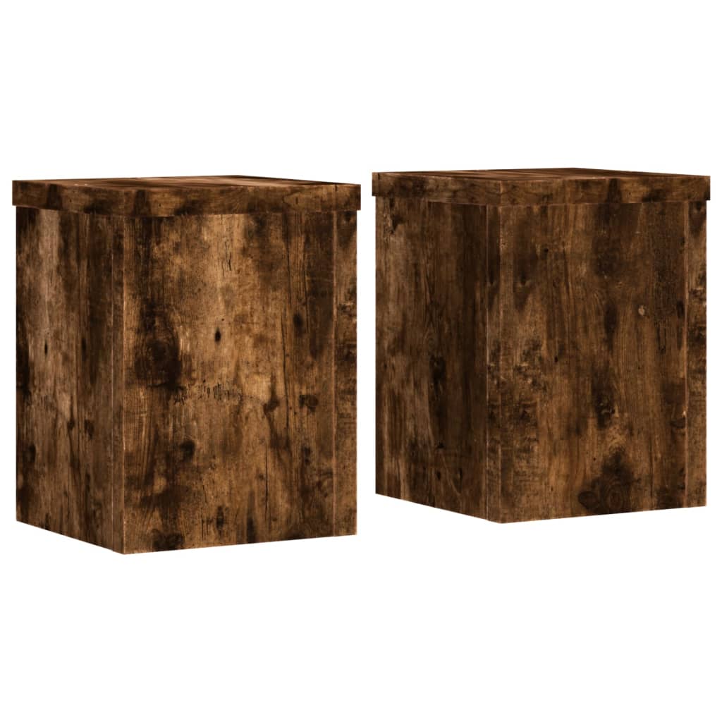 Plant Stands 2 pcs Smoked Oak 15x15x20 cm Engineered Wood