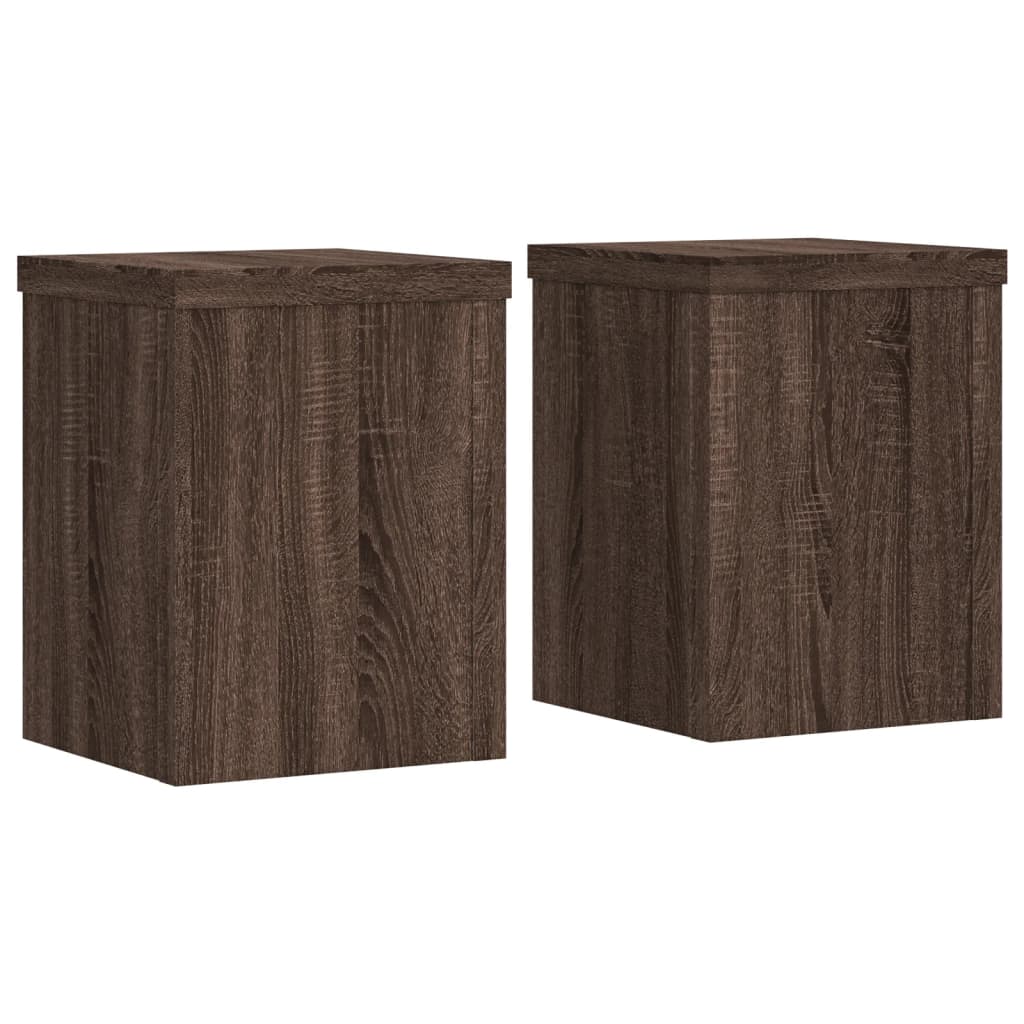 Plant Stands 2 pcs Brown Oak 15x15x20 cm Engineered Wood