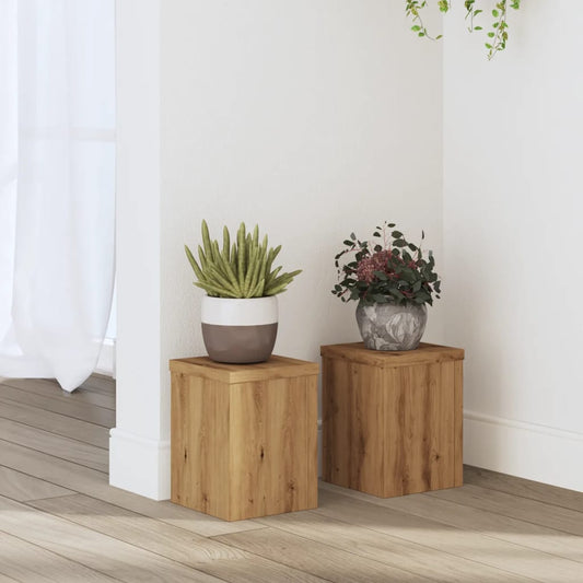 Plant Stands 2 pcs Artisian Oak 15x15x20 cm Engineered Wood